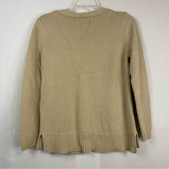 KAREN SCOTT Crew Neck Sweater Tan and Gold Size Medium - Picture 6 of 7
